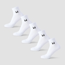 MP Unisex Ankle Socks (5 Pack) - White - UK 2-5