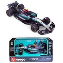 Bburago 1:43 F1 MERCEDES AMG W15 2024 WITH HELMET HAMILTON