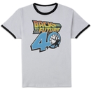 Back To The Future Anniversary Logo Unisex Ringer T-Shirt - White/Black Back To The Future Anniversary Logo Unisex Ringer T-Shirt - White/Black