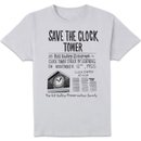 Back To The Future Save The Clock Tower Unisex T-Shirt - White Back To The Future Save The Clock Tower Unisex T-Shirt - White