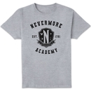 Wednesday Nevermore Academy Unisex T-Shirt - Grey Wednesday Nevermore Academy Unisex T-Shirt - Grey