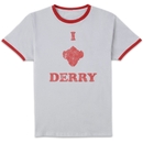 IT Chapter 2 I Heart Derry Unisex Ringer T-Shirt - White/Red
