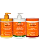 Cantu Shea Butter for Natural Hair Cleansing Cream Shampoo, Hydrating Cream Conditioner & Coconut Curling Cream Salon Size Trio