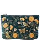 Elizabeth Scarlett Wild Garden Velvet Everyday Pouch - Emerald
