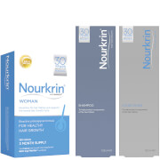 Nourkrin Woman Hair Growth Supplements 6 Month Bundle with Shampoo and Conditioner x2 (Worth £311.78)