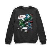 DC Comics Originals Superman Peace On Earth Black Christmas Jumper