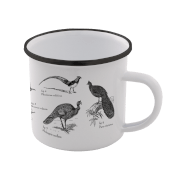 Birds Enamel Mug – White