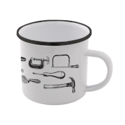 Tools Enamel Mug – White