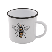 Bees Enamel Mug – White