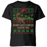 Jurassic Park Clever Girl Kids' Christmas T-Shirt - Black