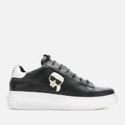 KARL LAGERFELD Men's Kapri Karl Ikonic 3D Lace Leather Trainers - Black