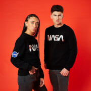 Nasa Metallic Logo Unisex Sweatshirt - Black
