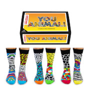United Oddsocks Men's You Animal! Socks Gift Set