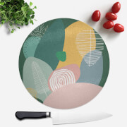 Pastel Garden Round Chopping Board