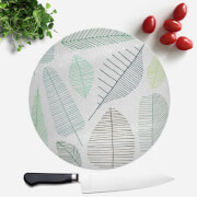 Mixed Leaves Round Chopping Board