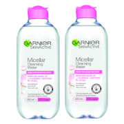 Garnier Micellar Water Facial Cleanser Sensitive Skin 400ml Duo Pack