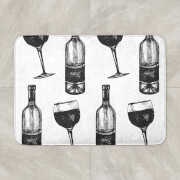 Red Wine And Bottle Bath Mat