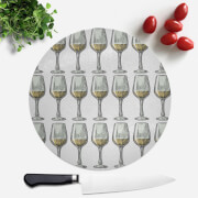 White Wine Round Chopping Board