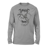 Jurassic Park Raptor Drawn Unisex Long Sleeved T-Shirt - Grey