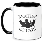 Mother Of Cats White Tee Mug - White/Black
