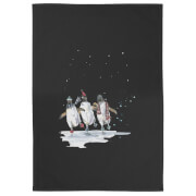 Snowtap Penguins Cotton Tea Towel - Black
