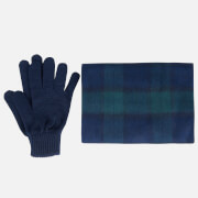 Barbour Men's Tartan Scarf and Gloves Gift Set - Navy Check