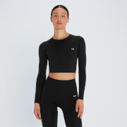 MP Women's Shape Seamless Long Sleeve Crop Top - Black