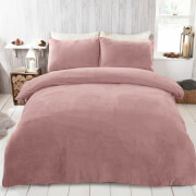 Blush Pink Teddy Duvet Set