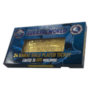 Jurassic Park 24k Gold Plated Jurassic World Mosasaurus Ticket Limited Edition Replica - Zavvi Exclusive