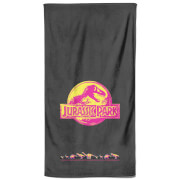 Jurassic Park Neon Logo Beach Towel