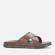 UGG Men's Wainscott Leather Slide Sandals - Grizzly