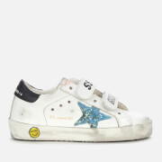 Golden Goose Toddlers' Old School Leather Trainers - White/Light Blue/Black -UK