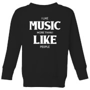 I Like Music More Than I Like People Kids' Sweatshirt - Black