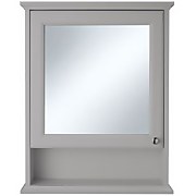 Savoy Bathroom Mirror Cabinet With Shelf - Gun Metal Grey