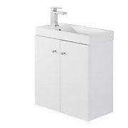 Alpine Duo 495mm Wall Hung Vanity Unit with Basin - Gloss White