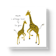 Mothers Day Giraffes Square Greetings Card (14.8cm x 14.8cm)