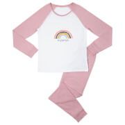 Mama Rainbow Women's Pyjama Set - White/Pink