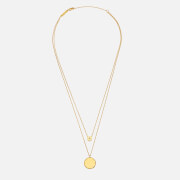Estella Bartlett Women's Double Layer Necklace with Cz Slider - Gold Plate/Gold Plated