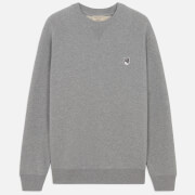 Maison Kitsuné Men's Grey Fox Head Patch Sweatshirt - Grey Melange