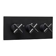 Noir Concealed Shower Valve Triple Thermostatic horizontal - Black