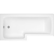 Lena White Left Hand Shower Bath with Screen - 1700 x 850mm