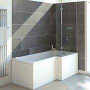 Lena White Right Hand Shower Bath with Screen - 1700 x 850mm