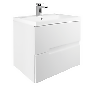Vermont 600mm Wall Hung Vanity Unit with Basin - Gloss White