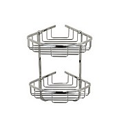 Wire Chrome Double Corner Bathroom Storage Basket