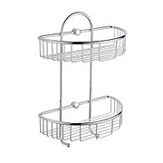 Wire Chrome Double Semi Circle Bathroom Storage Basket