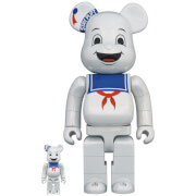 Medicom Ghostbusters 100% X 400% Be@rbrick 2-Pack - Stay-Puft Marshmallow Man (White Chrome)
