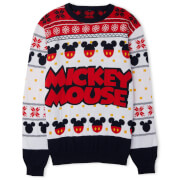 Mickey Mouse Christmas Knitted Jumper White