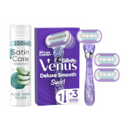 Venus Deluxe Smooth Swirl Handle With Aloe Vera Glide Shave Prep