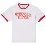 Stranger Things Vintage Logo Unisex Ringer T-Shirt - White/Red