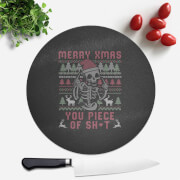 Christmas Skull Round Chopping Board